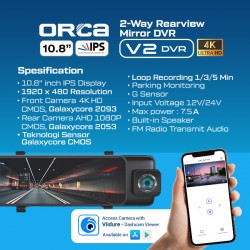 ORCA 2-WAY REARVIEW MIRROR V2 DVR